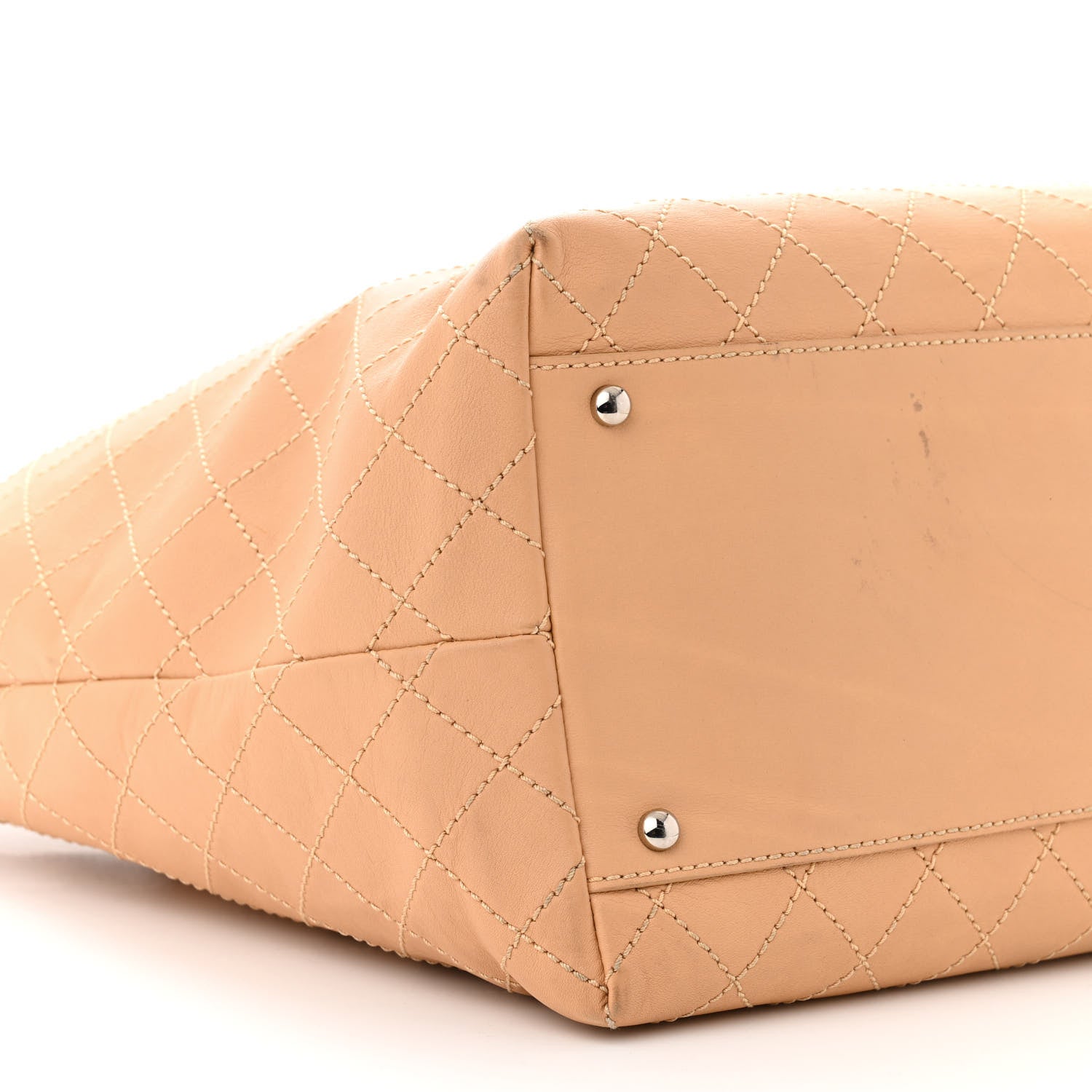 Chanel Calfskin Stitched Large Shopping Tote Beige 9 of 16