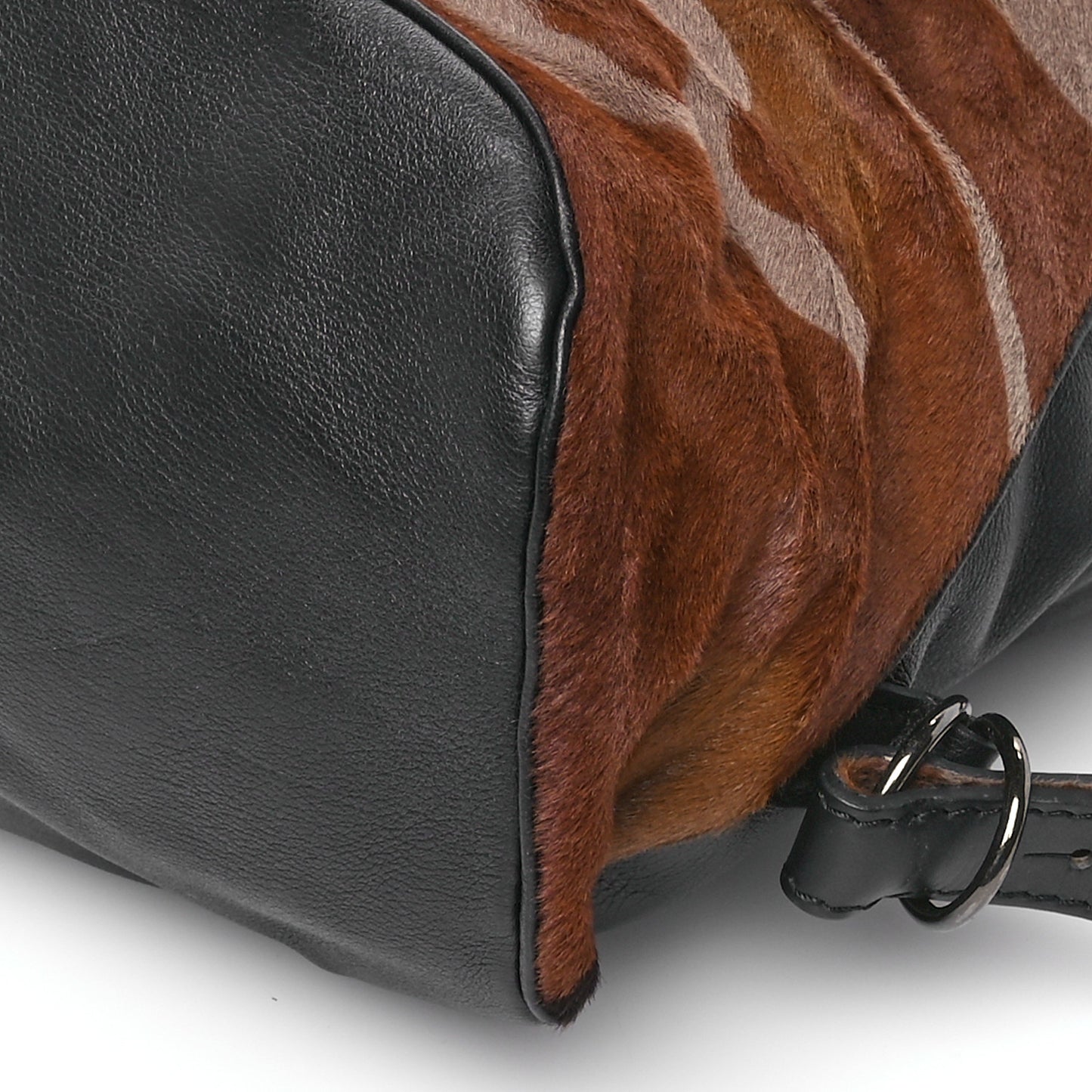 Pony Hair Calfskin Spikes Syd Backpack Coffee Bronze Black