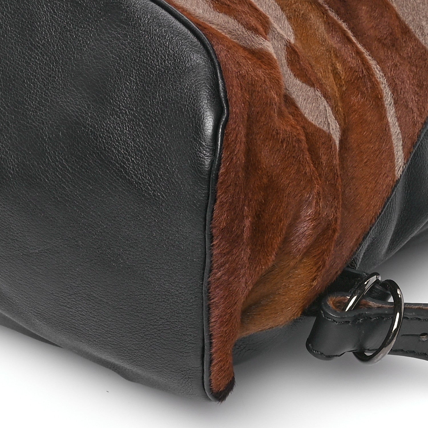 Christian Louboutin Pony Hair Calfskin Spikes Syd Backpack Coffee Bronze Black 10 of 12