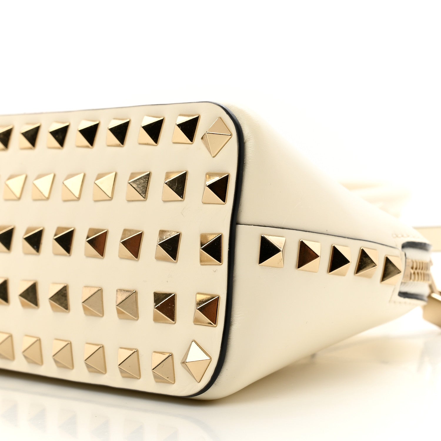 Valentino Garavani Smooth Calfskin Rockstud East West Top Handle Bag Ivory 9 of 9
