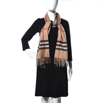 Burberry Cashmere Giant Heart Fringe Scarf Camel 2 of 5