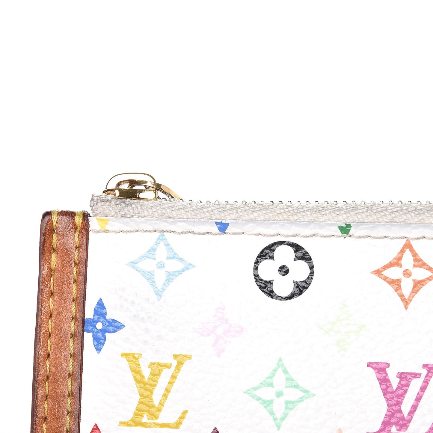 Monogram Multicolor Key Pouch White
