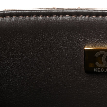 Chanel Lambskin Quilted Mini Top Handle Rectangular Flap Dark Brown 7 of 10