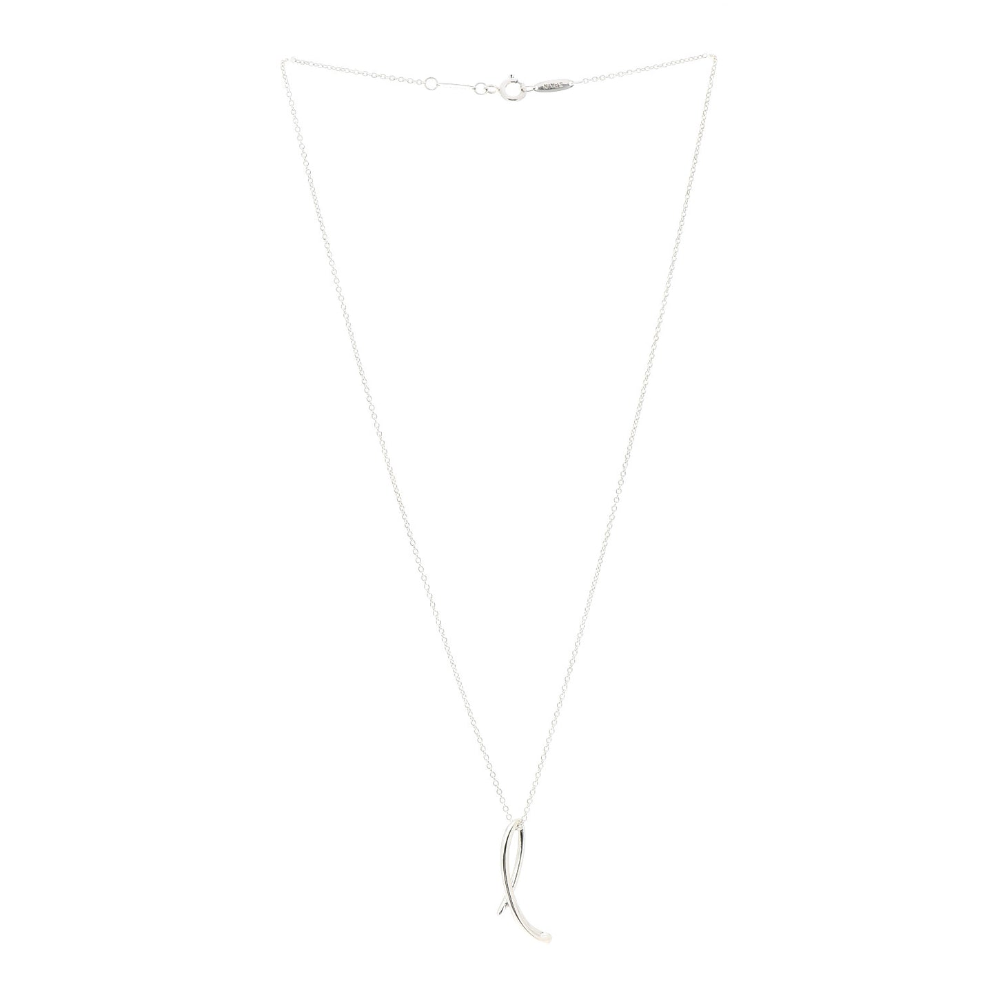 Sterling Silver Elsa Peretti Letter L Pendant Necklace