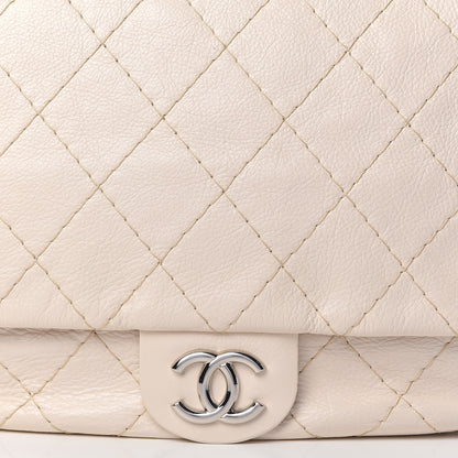 Chanel Glazed Calfskin XL On The Road Flap Ivory 14 of 14