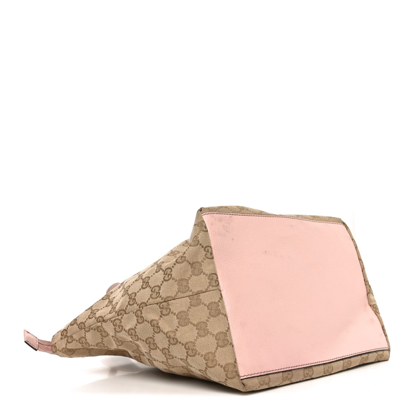 GG Monogram Medium Web Handle Bucket Tote Pink Blue
