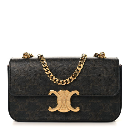 Celine Triomphe Canvas Chain Shoulder Bag Tan 1 of 9