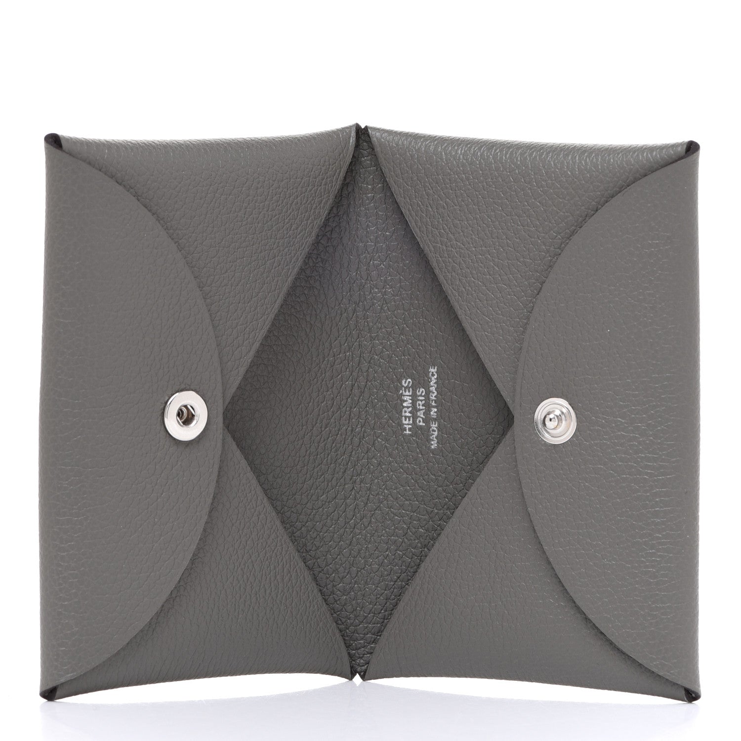 Hermes Evercolor Calvi Card Case Gris Meyer 5 of 7