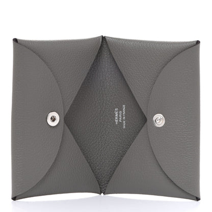 Hermes Evercolor Calvi Card Case Gris Meyer 5 of 7