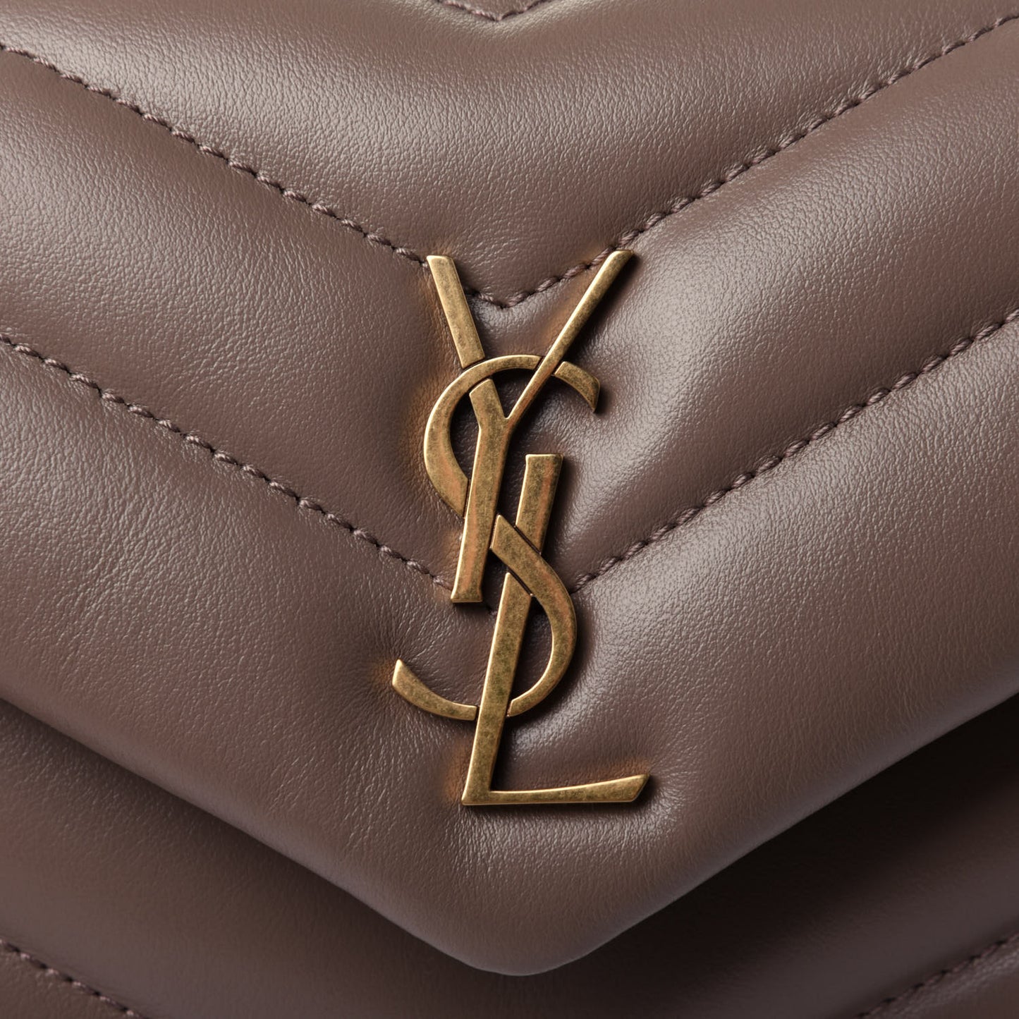 Calfskin Y Quilted Monogram Toy Loulou Crossbody Bag Taupe