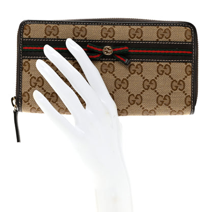 Gucci Monogram Bow Zip Around Wallet Brown 2 of 6