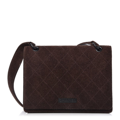 Chanel Suede Quilted Flap Bag Brown 1 of 11