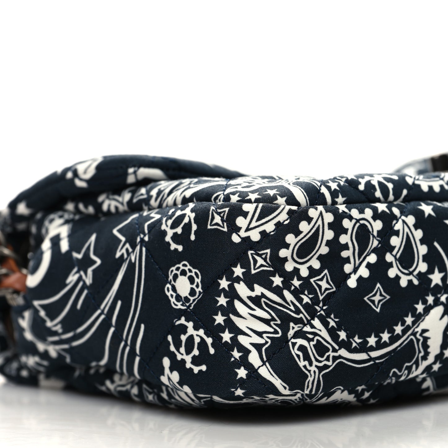 Cotton Quilted Paris Dallas Medium Bandana Flap Blue