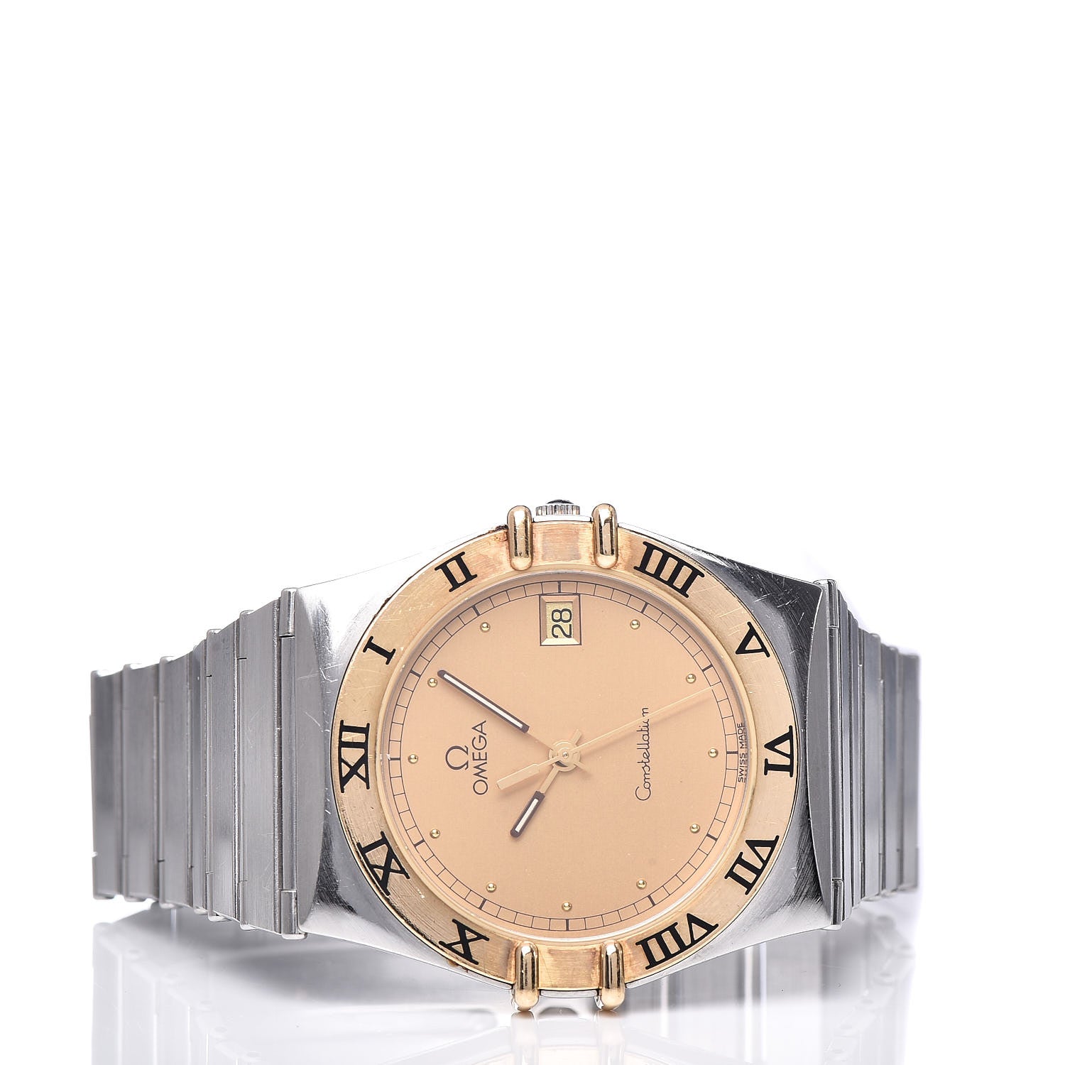 Omega Stainless Steel 18K Yellow Gold 33mm Constellation Quartz Watch Champagne 396.1075 3 of 10