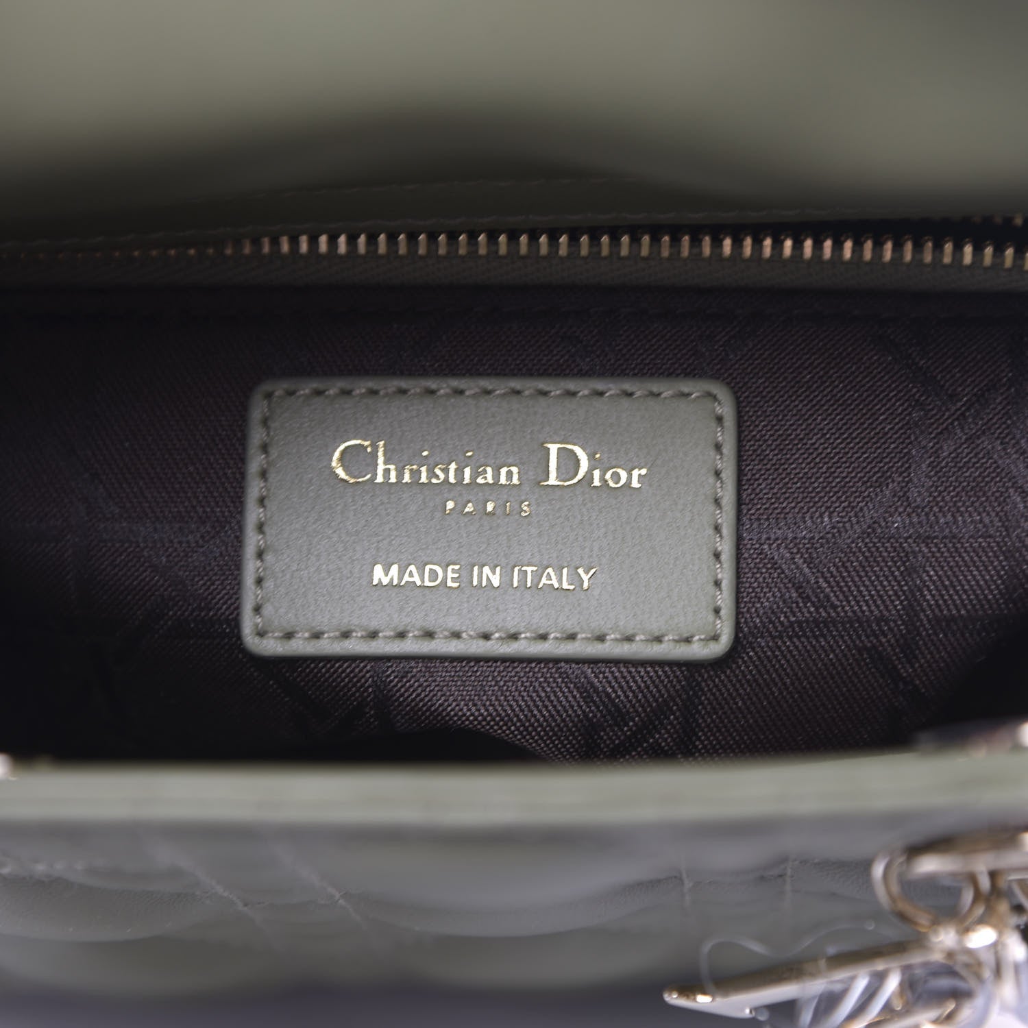 Christian Dior Lambskin Cannage Small My ABCDior Lady Dior Army Green 6 of 10