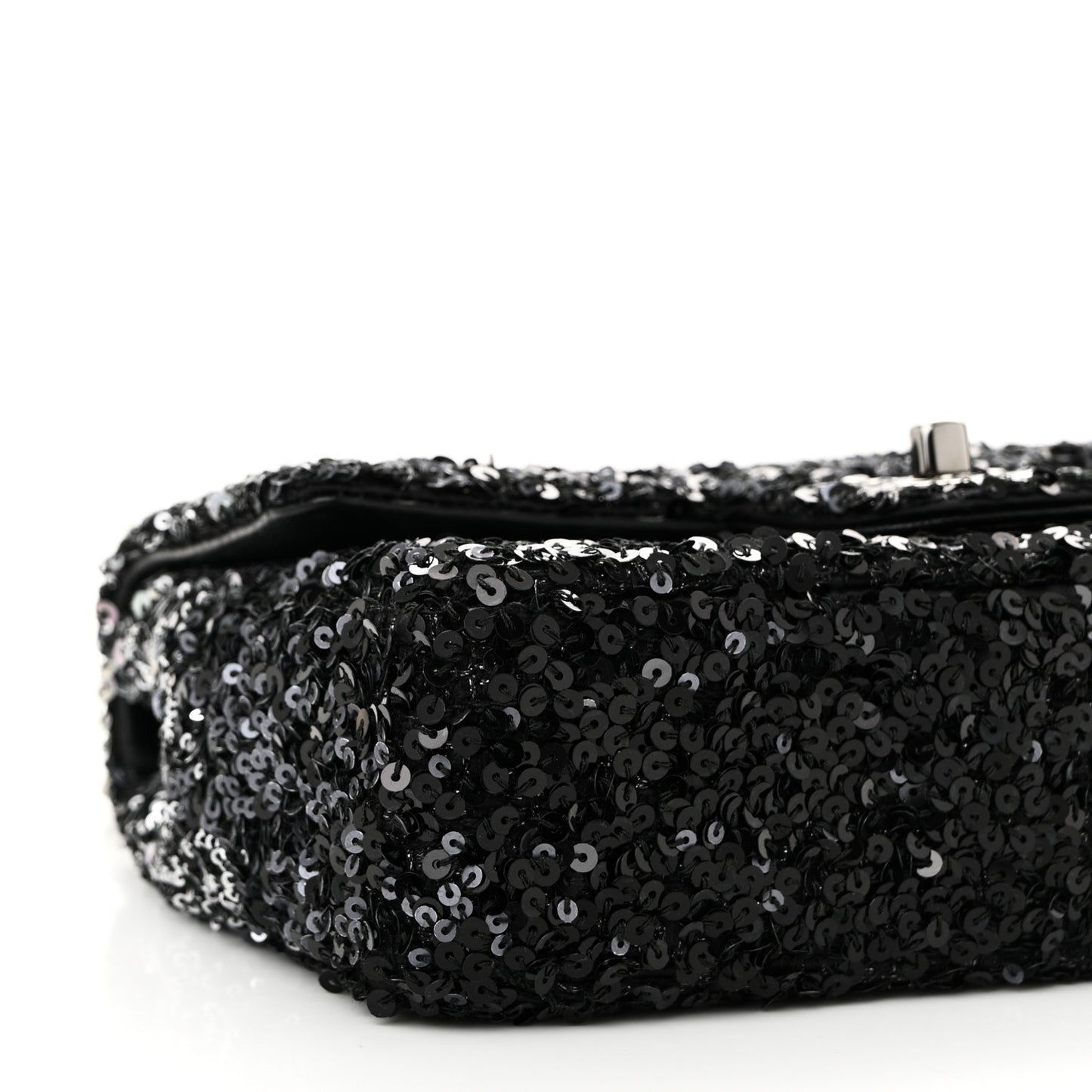 Shaded Sequins Mini Flap Black