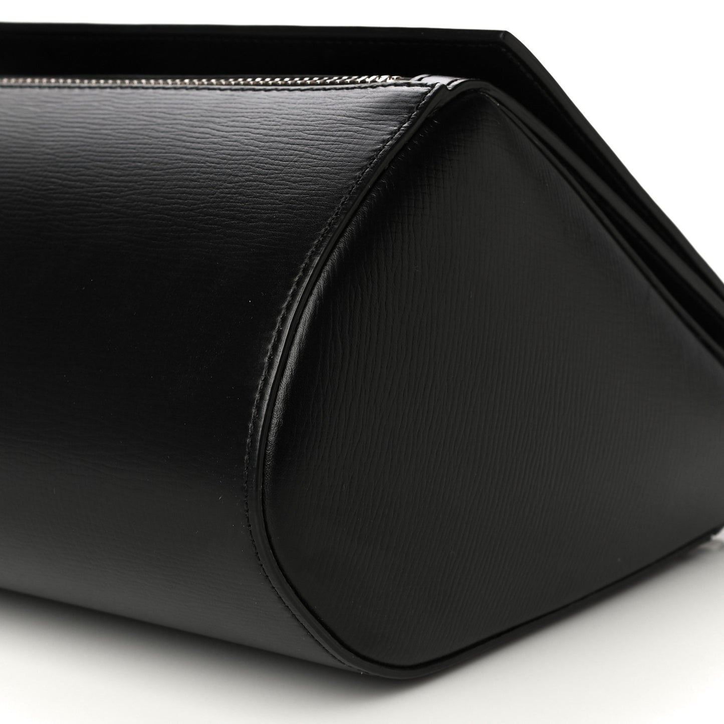 Textured Calfskin Medium Pandora Box Crossbody Bag Black
