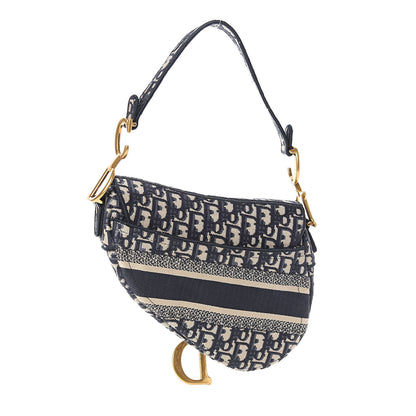 Christian Dior Oblique Saddle Bag Blue 3 of 10