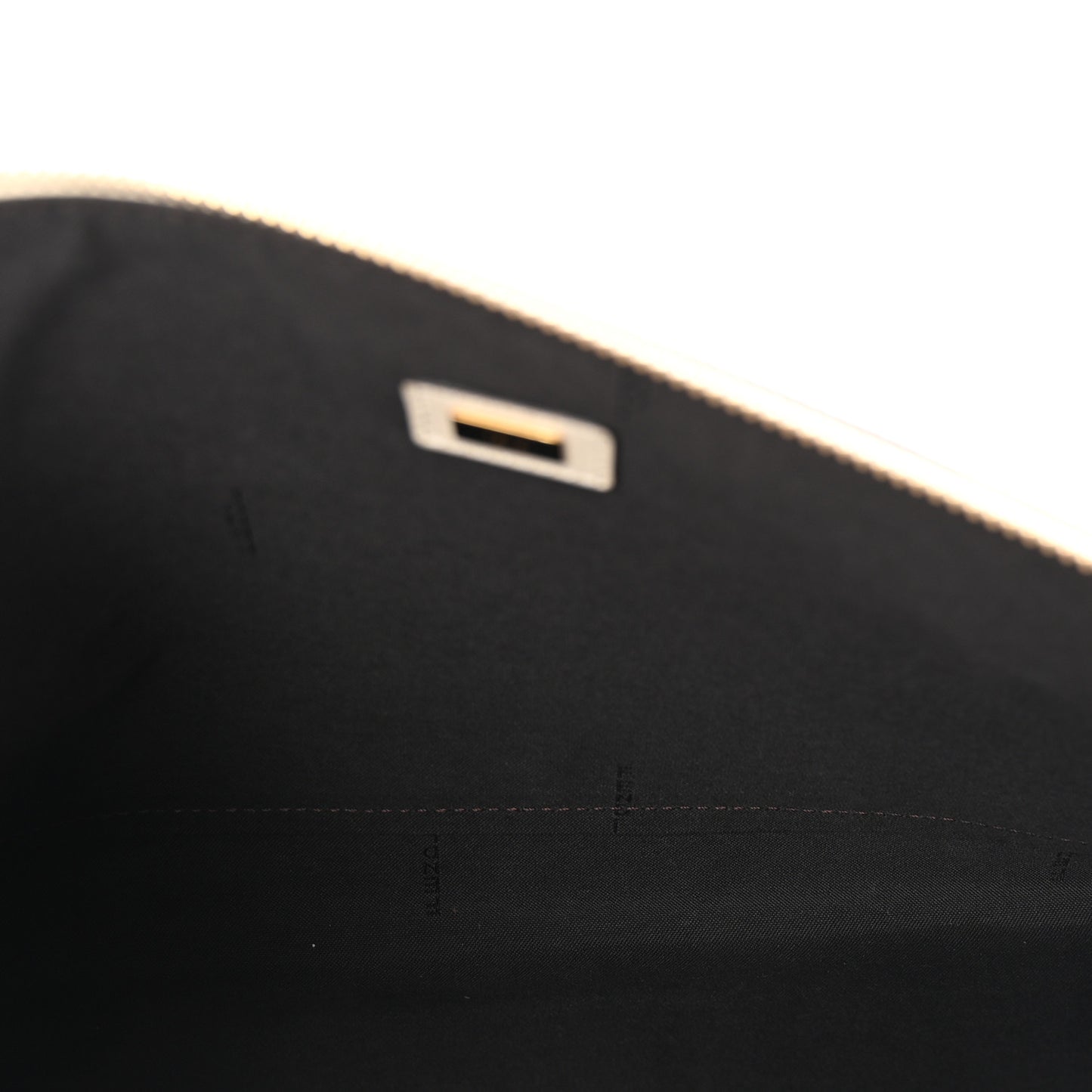 Vitello King Logo Embossed Large Flat Pouch White Ice