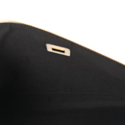 Fendi Vitello King Logo Embossed Large Flat Pouch White Ice 5 of 6