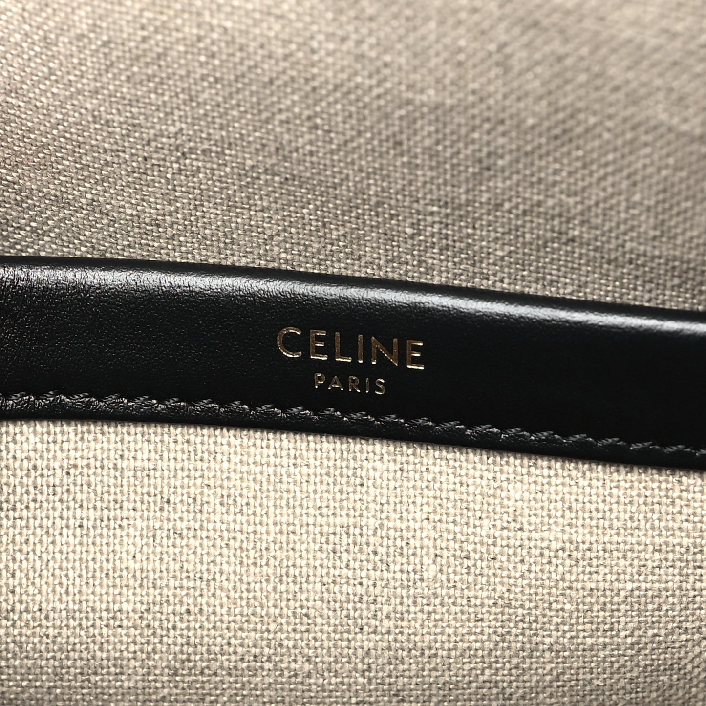 Canvas Calfskin Triomphe Embroidered Mini Horizontal Cabas Black