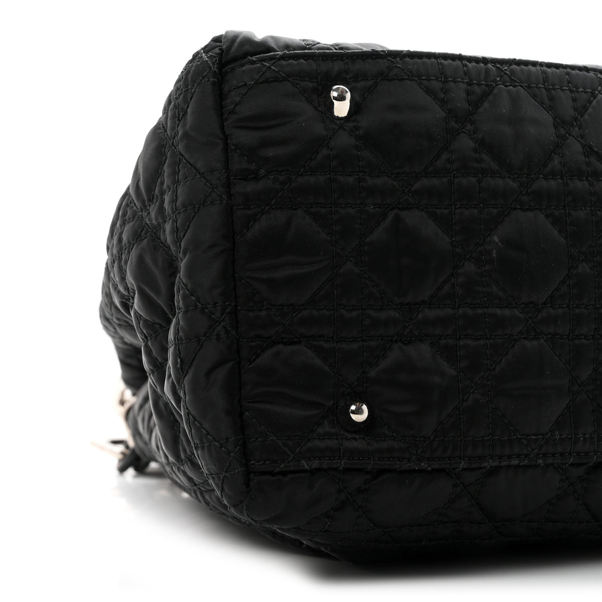 Christian Dior Satin Cannage Charming Lock Flap Shoulder Bag Black 9 of 10