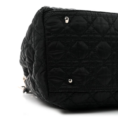 Christian Dior Satin Cannage Charming Lock Flap Shoulder Bag Black 9 of 10