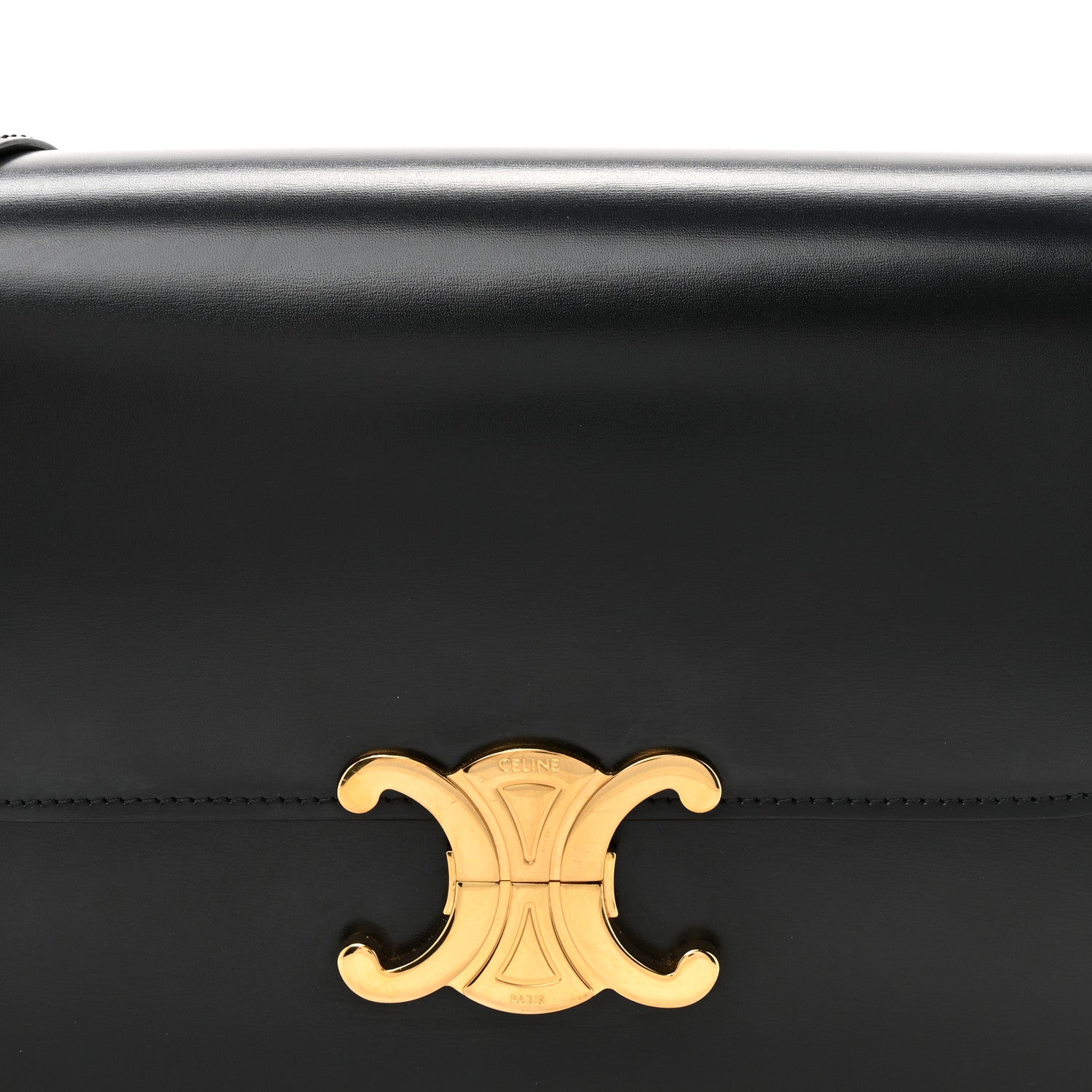 Celine Shiny Calfskin Medium Triomphe Black 9 of 11