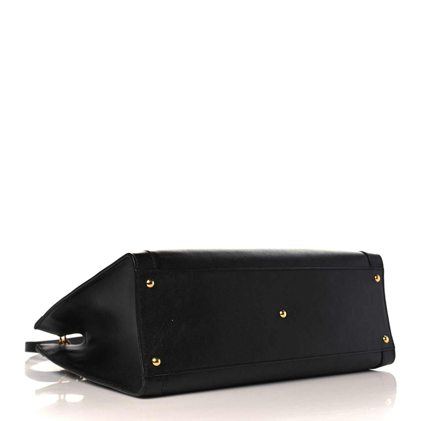Calfskin Medium Diana Tote Bag Black Yellow Fluo