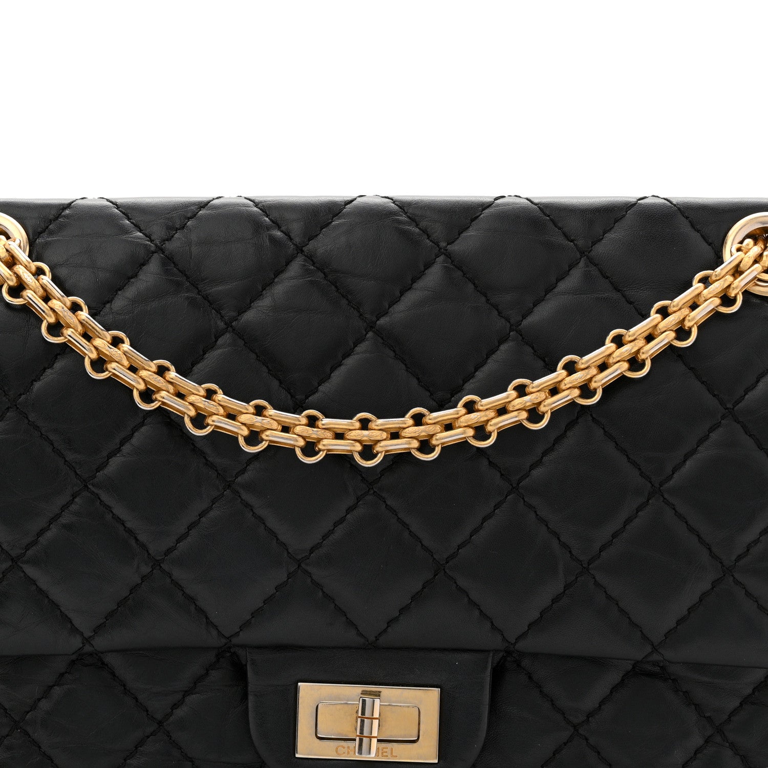 Chanel Aged Calfskin Quilted 2.55 Reissue 225 Flap Black 8 of 13