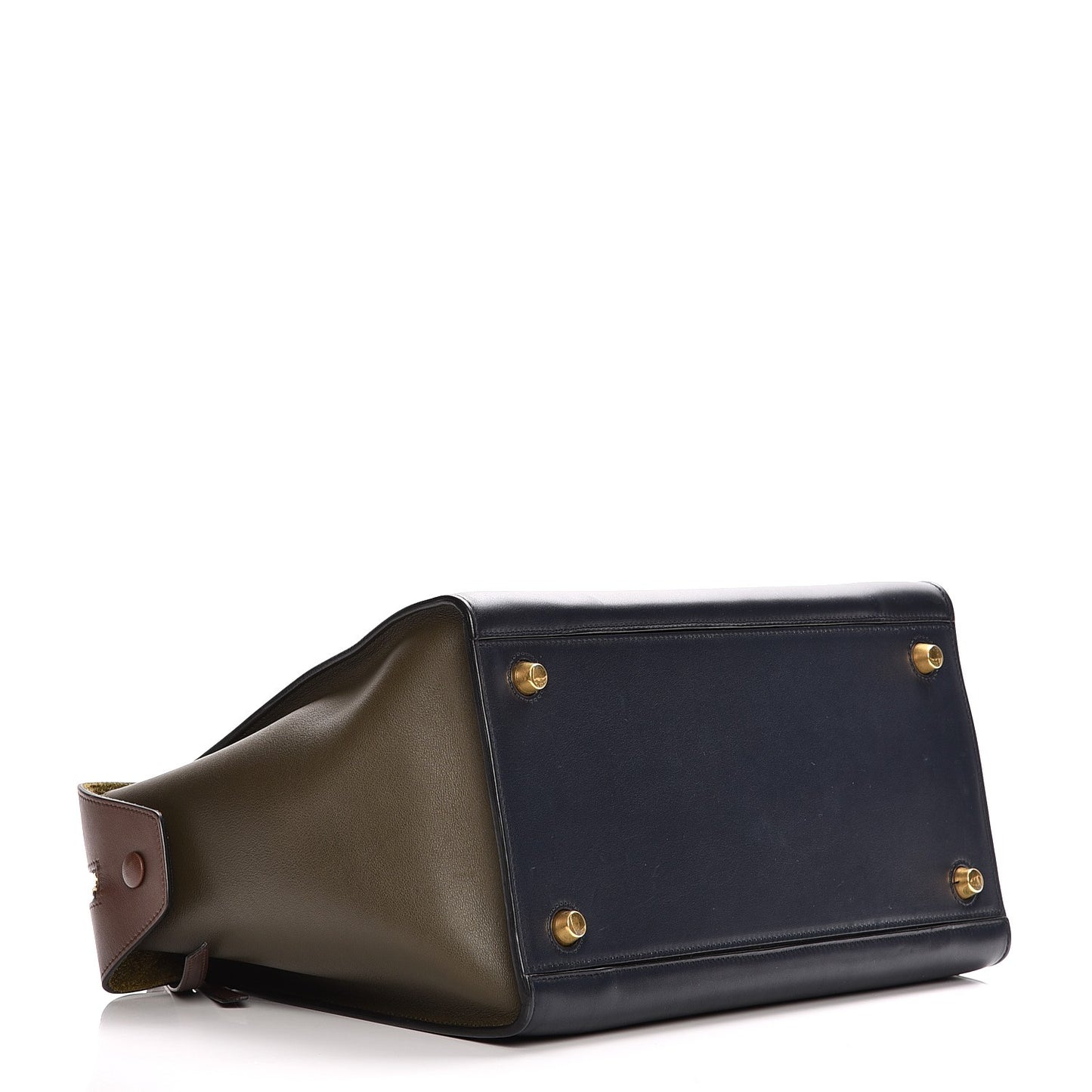 Smooth Calfskin Small Tri-Color Ring Bag Navy
