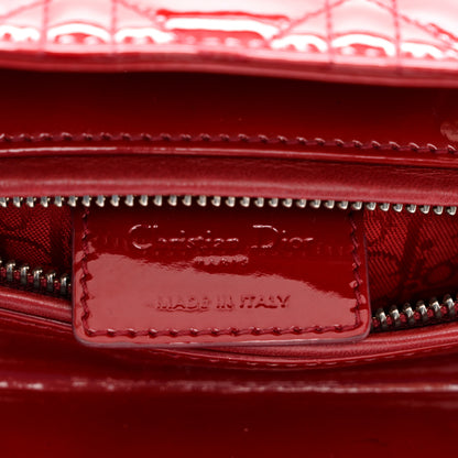 Christian Dior Patent Cannage Medium Lady Dior Burgundy Red 6 of 10