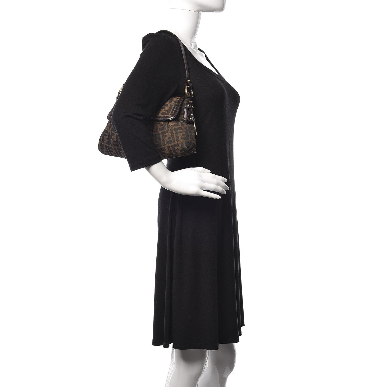 Fendi Zucca Small Chef Shoulder Bag Tobacco 2 of 12
