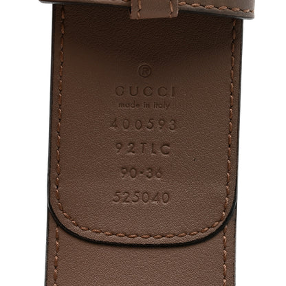 Gucci GG Supreme Monogram Matte Plutone Calfskin Double G 40mm Belt 90 36 Beige Ebony Porcelain Rose 3 of 5