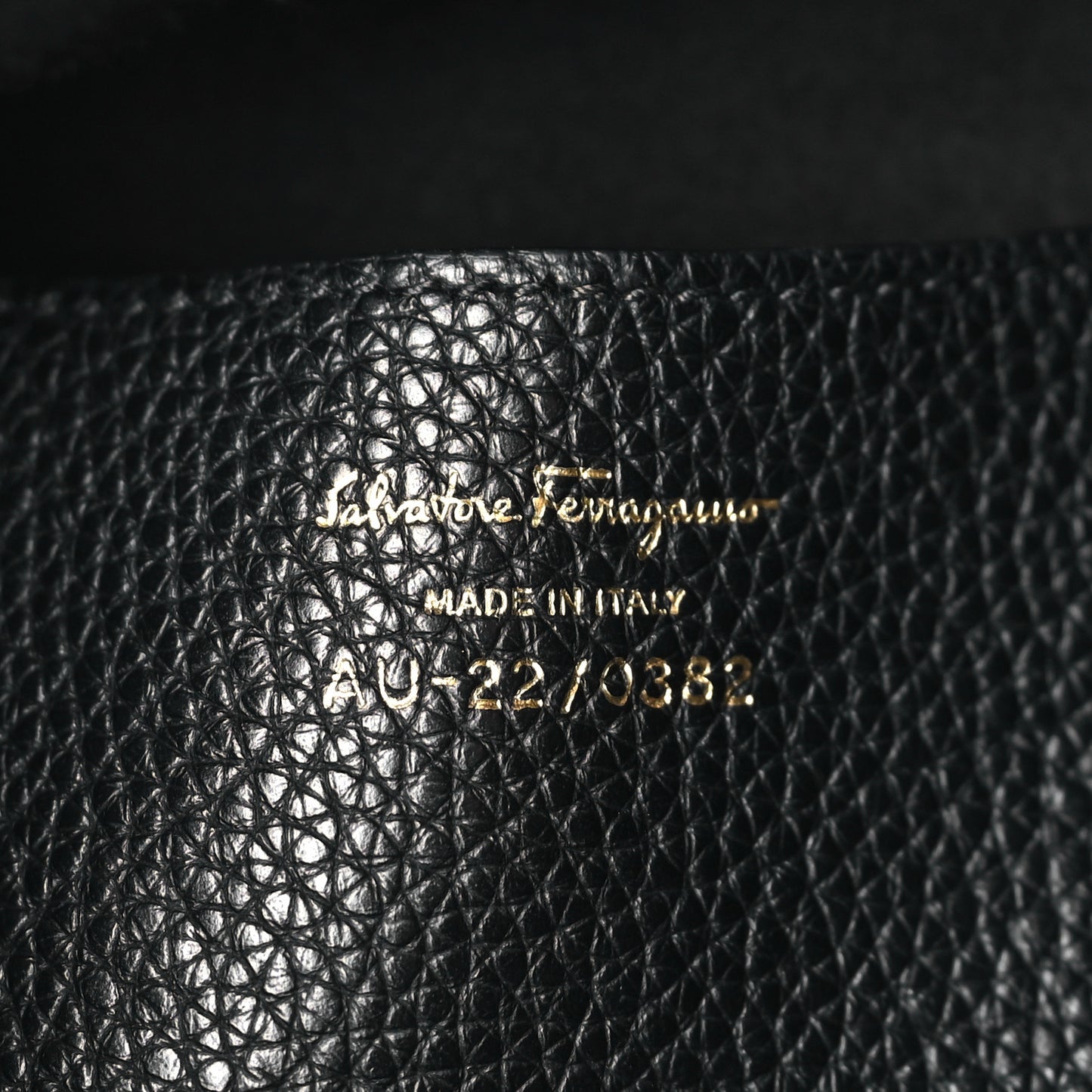 Grained Calfskin Mini Gancino Bucket Bag Black