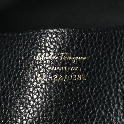 Salvatore Ferragamo Grained Calfskin Mini Gancino Bucket Bag Black 6 of 8