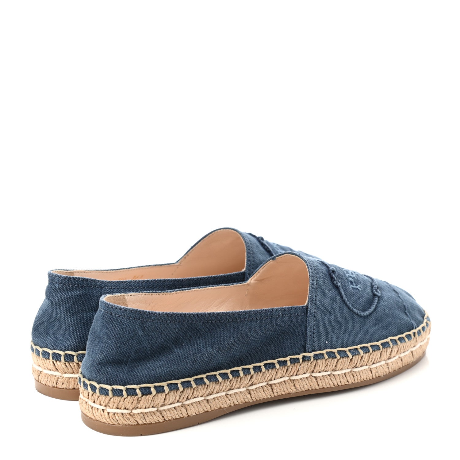 Prada Denim Logo Espadrilles 36.5 Blue 4 of 10