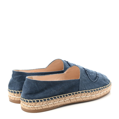 Prada Denim Logo Espadrilles 36.5 Blue 4 of 10