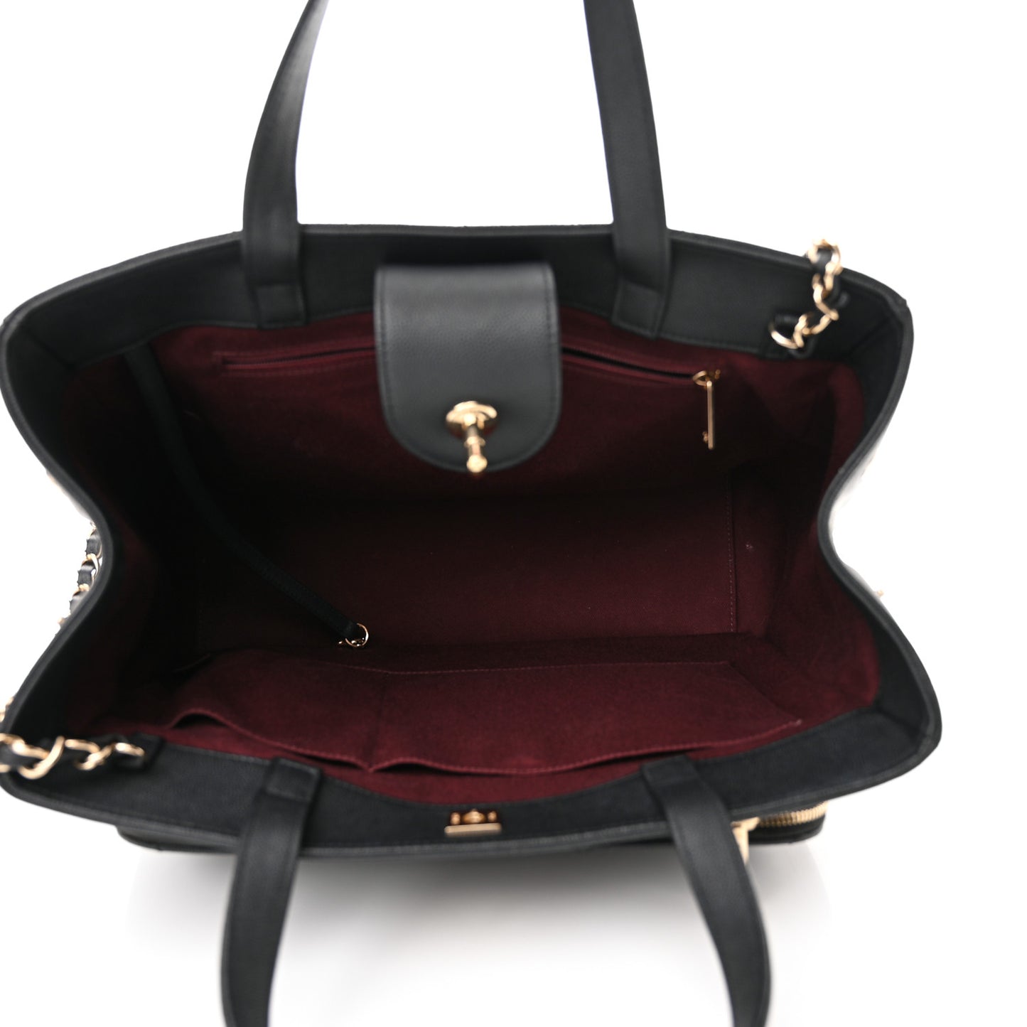 Caviar Quilted Large Business Affinity Shopping Bag Black