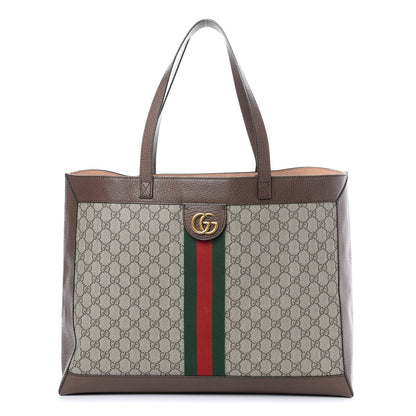 Gucci GG Supreme Monogram Web Ophidia Tote Brown 1 of 12