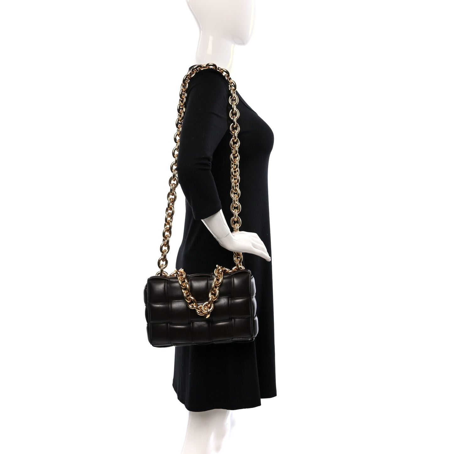Lambskin Maxi Intreccio Padded Chain Cassette Crossbody Bag Fondant