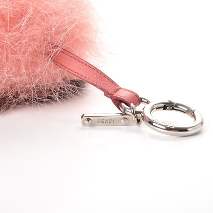 Fendi Fox Fur Y ABCharm Bag Charm Pink Black 4 of 6
