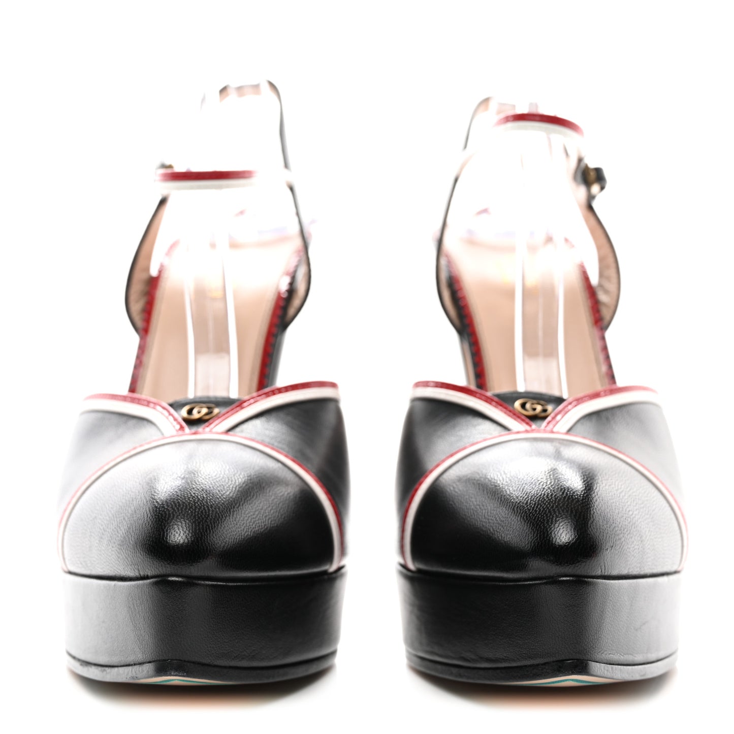 Malaga Kid Soft Patent Platform Pumps 39.5 Black Hibiscus Red Great White