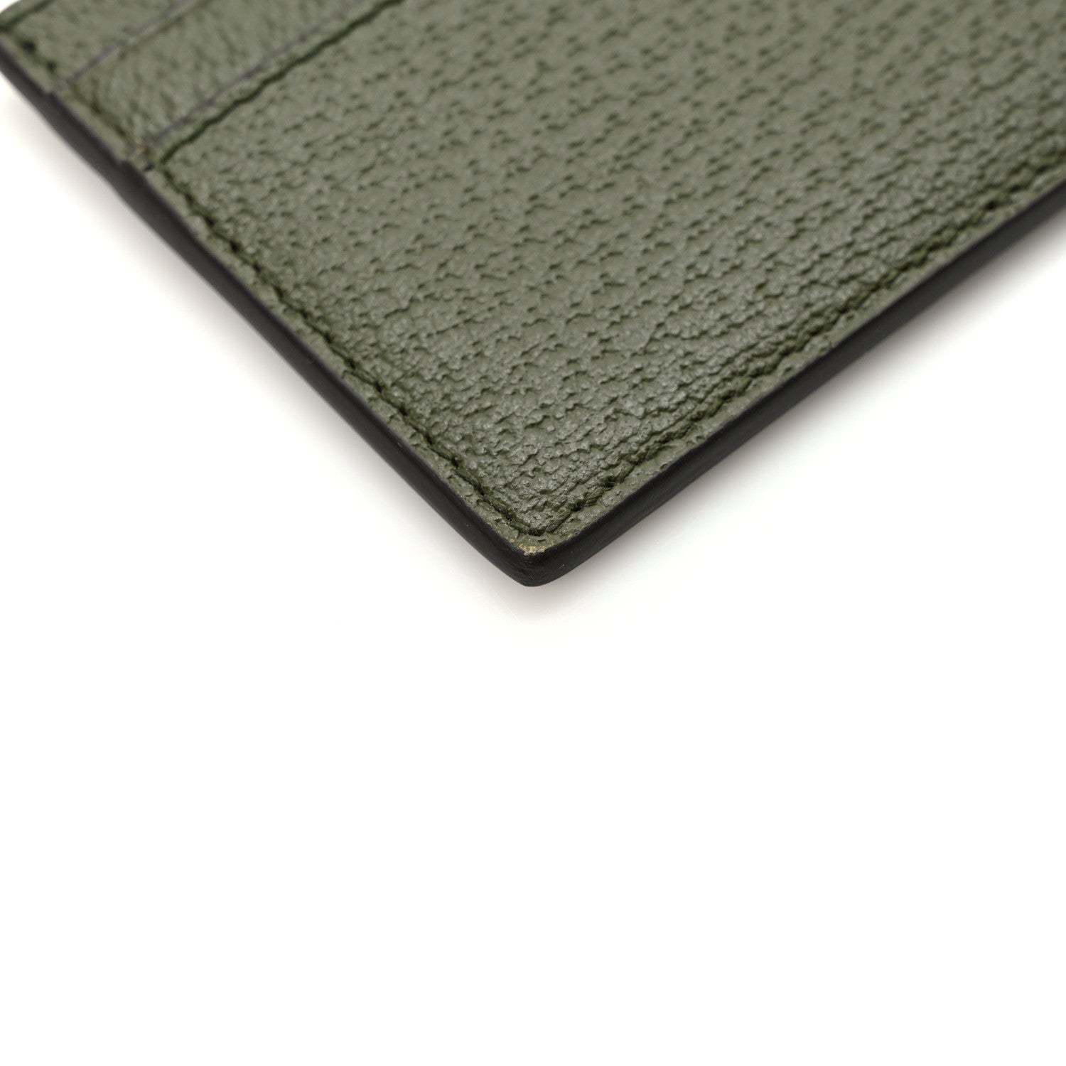 Gucci Textured Dollar Calfskin GG Marmont Card Holder Military Wood 7 of 9