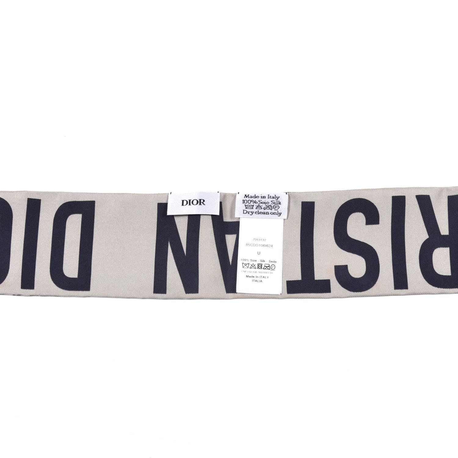 Christian Dior Silk Oblique Mitzah Scarf Blue 2 of 4