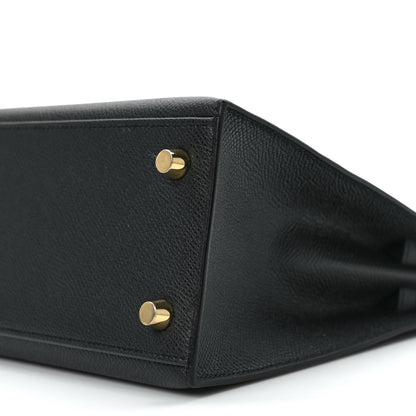 Hermes Epsom Horseshoe Kelly Sellier 25 Black Lime 10 of 11