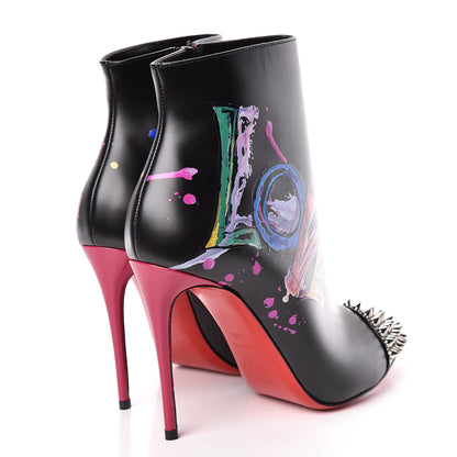 Christian Louboutin Calfskin Patent Love Is A Boot 100 Booties 36.5 Black 4 of 9
