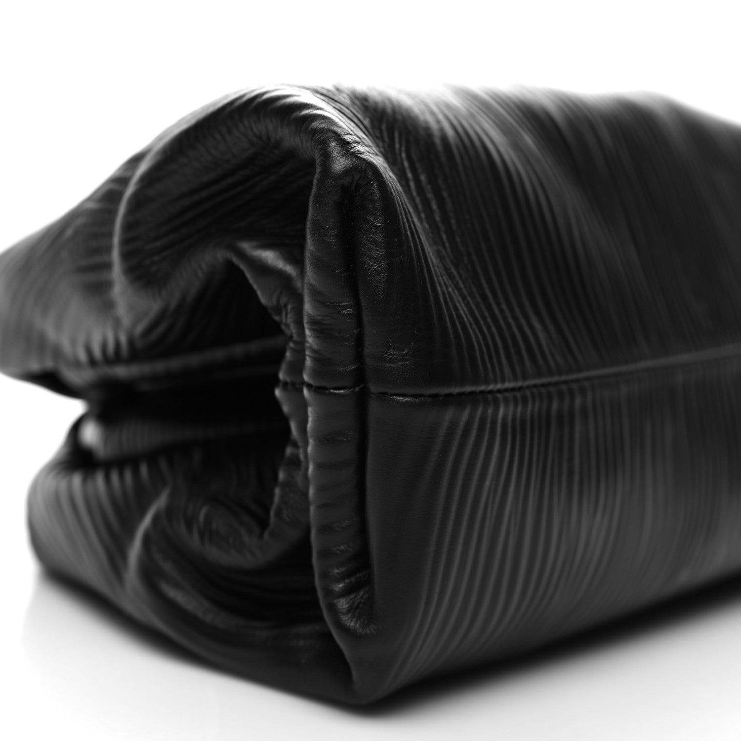 Bottega Veneta Bark Calfskin Embossed The Pouch Oversized Clutch Black 10 of 11