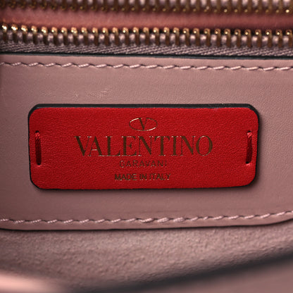 Valentino Garavani Vitello Groumette Small Rockstud Demilune Shoulder Bag Lipstick 6 of 8