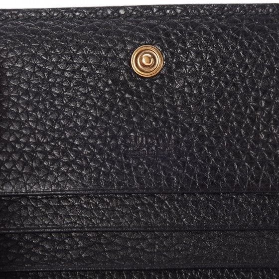 Gucci Pebbled Calfskin Animalier Card Case Black 6 of 8